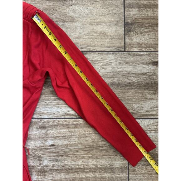 Vintage 80s Red Dress Women's 12 Belted Long - Picture 15 of 16